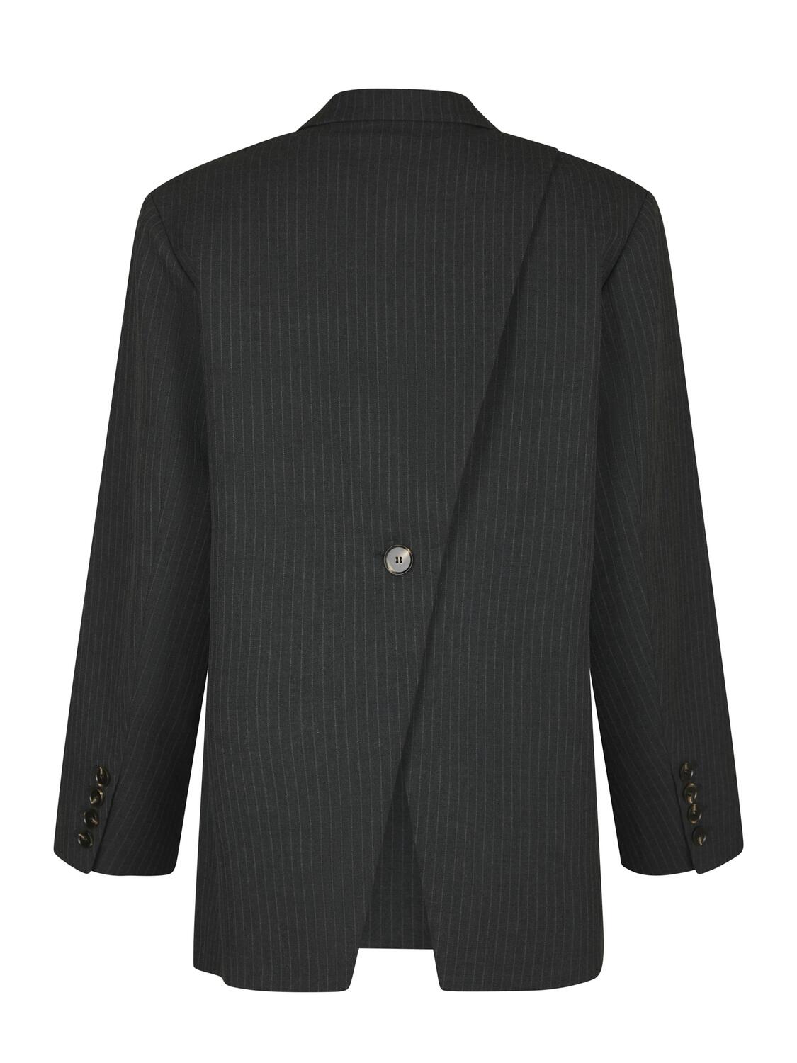 Aarielle Slim Pinstripe blazer – Dark Grey Melange