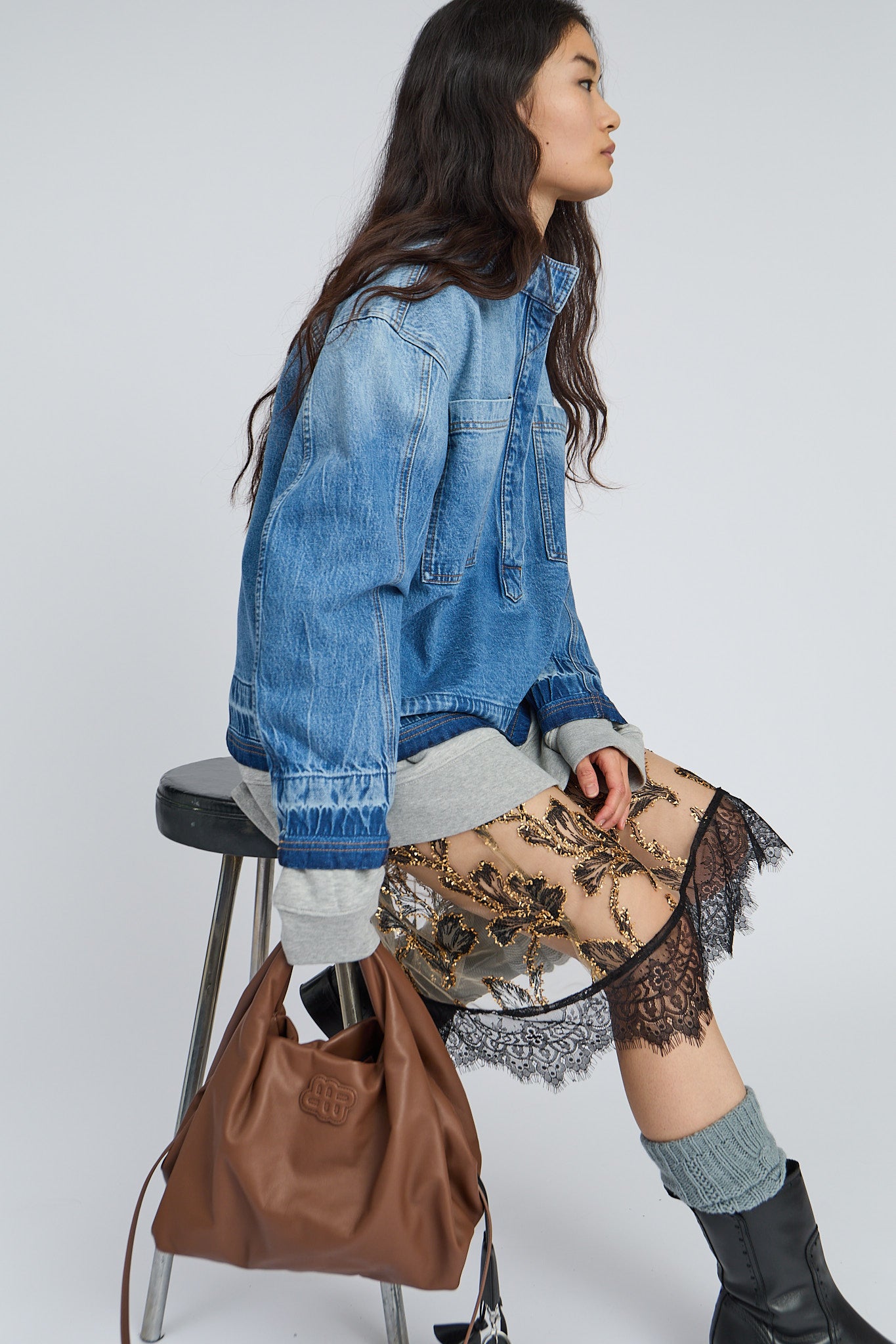 Luxa denimbluse - Light Blue