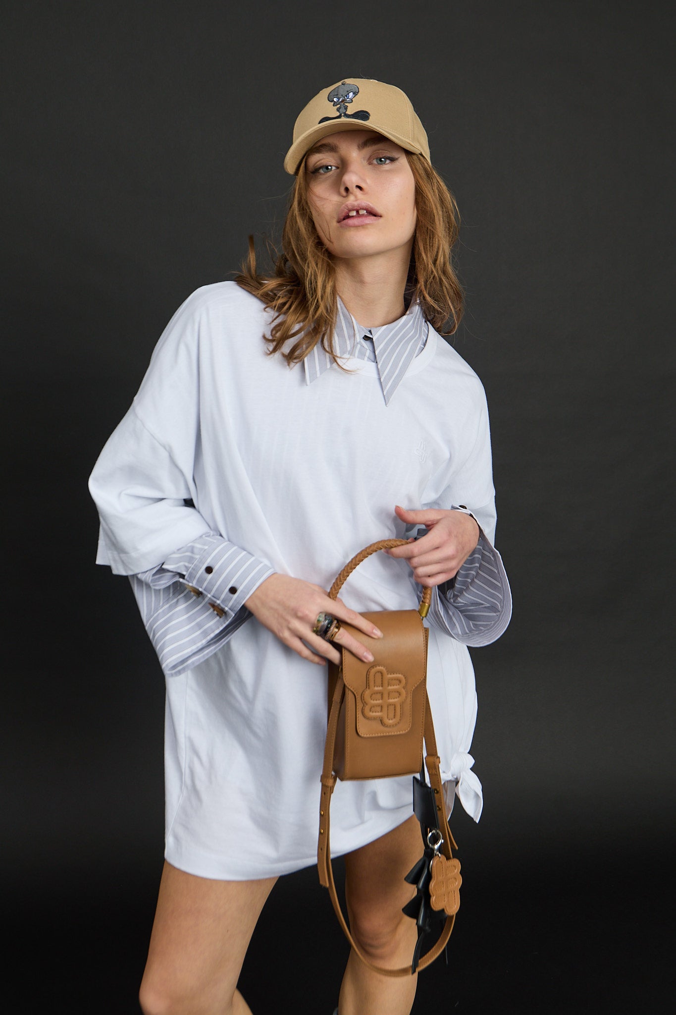 Lavilla lædertaske - brun