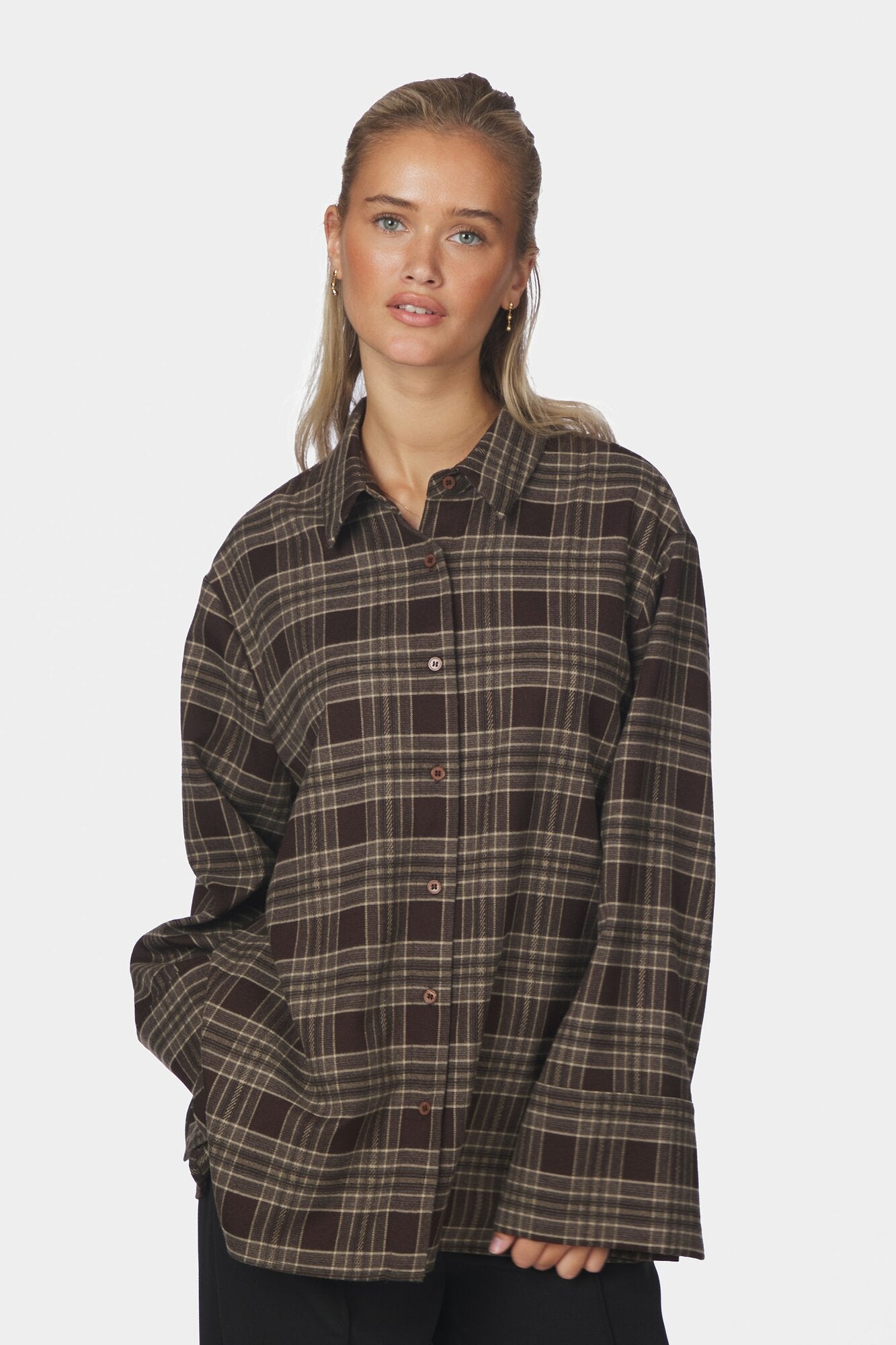 Dita Flannel Check skjorte – Brown