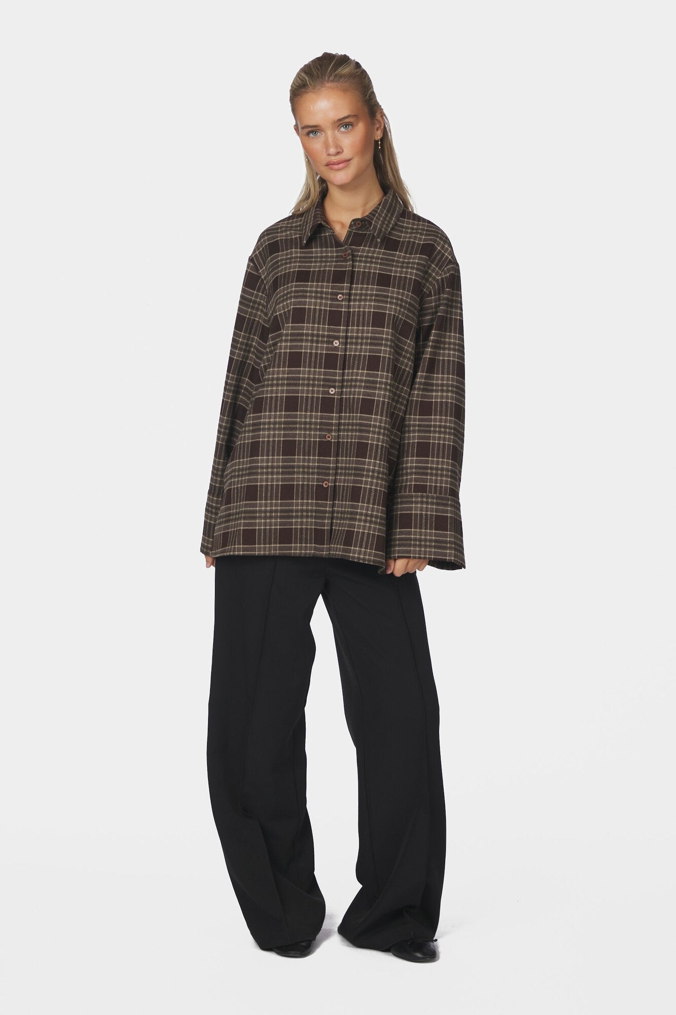 Dita Flannel Check skjorte – Brown