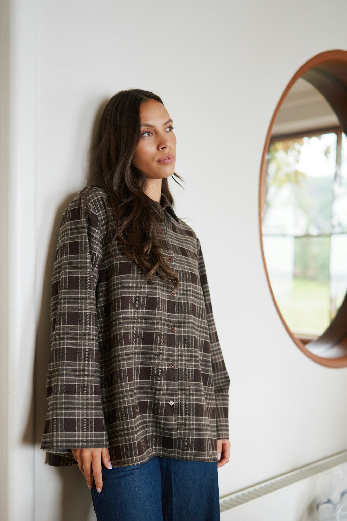 Dita Flannel Check skjorte – Brown