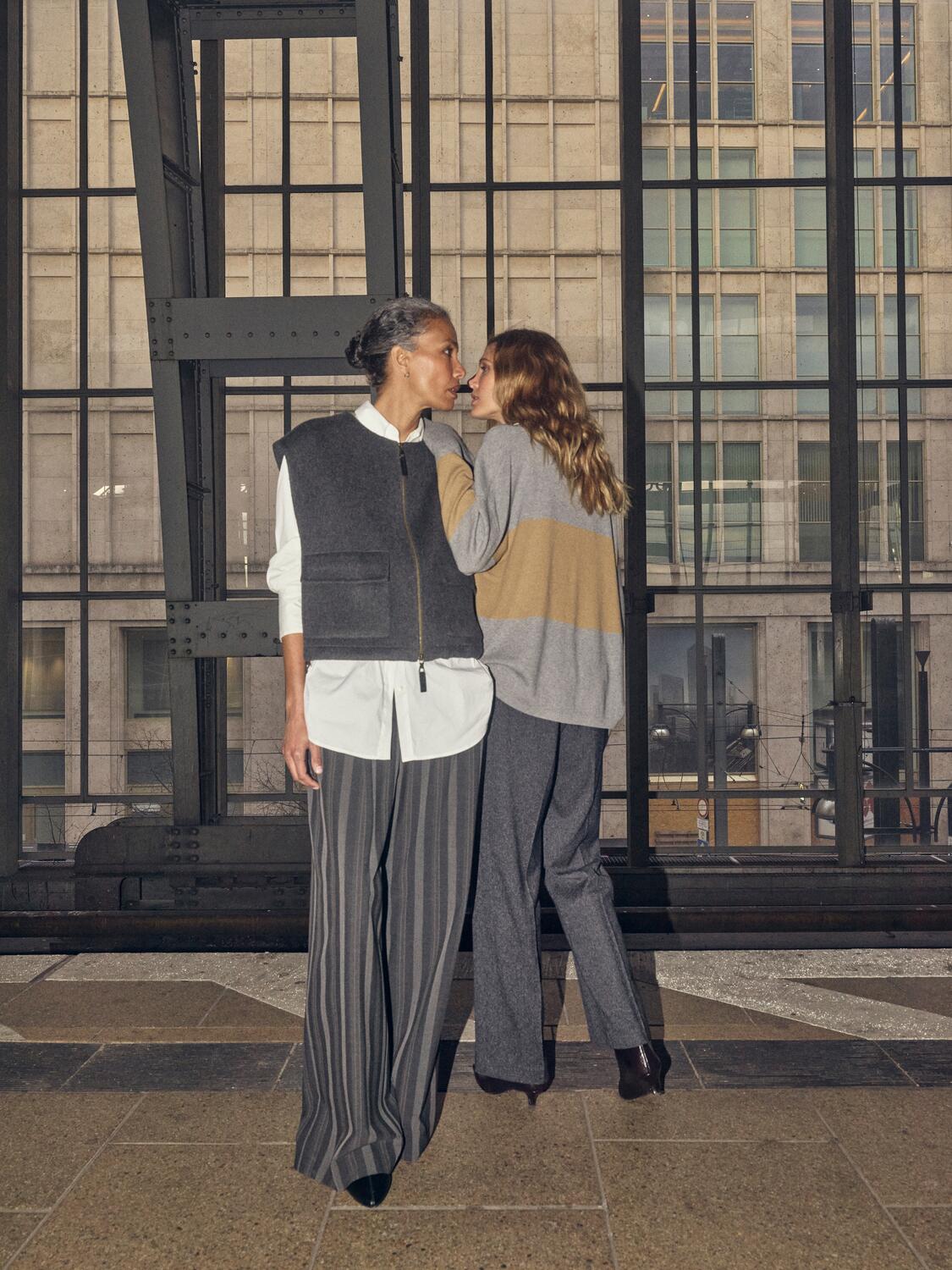 Wylie Tani Bold Stripe Knit polotrøje - True Camel