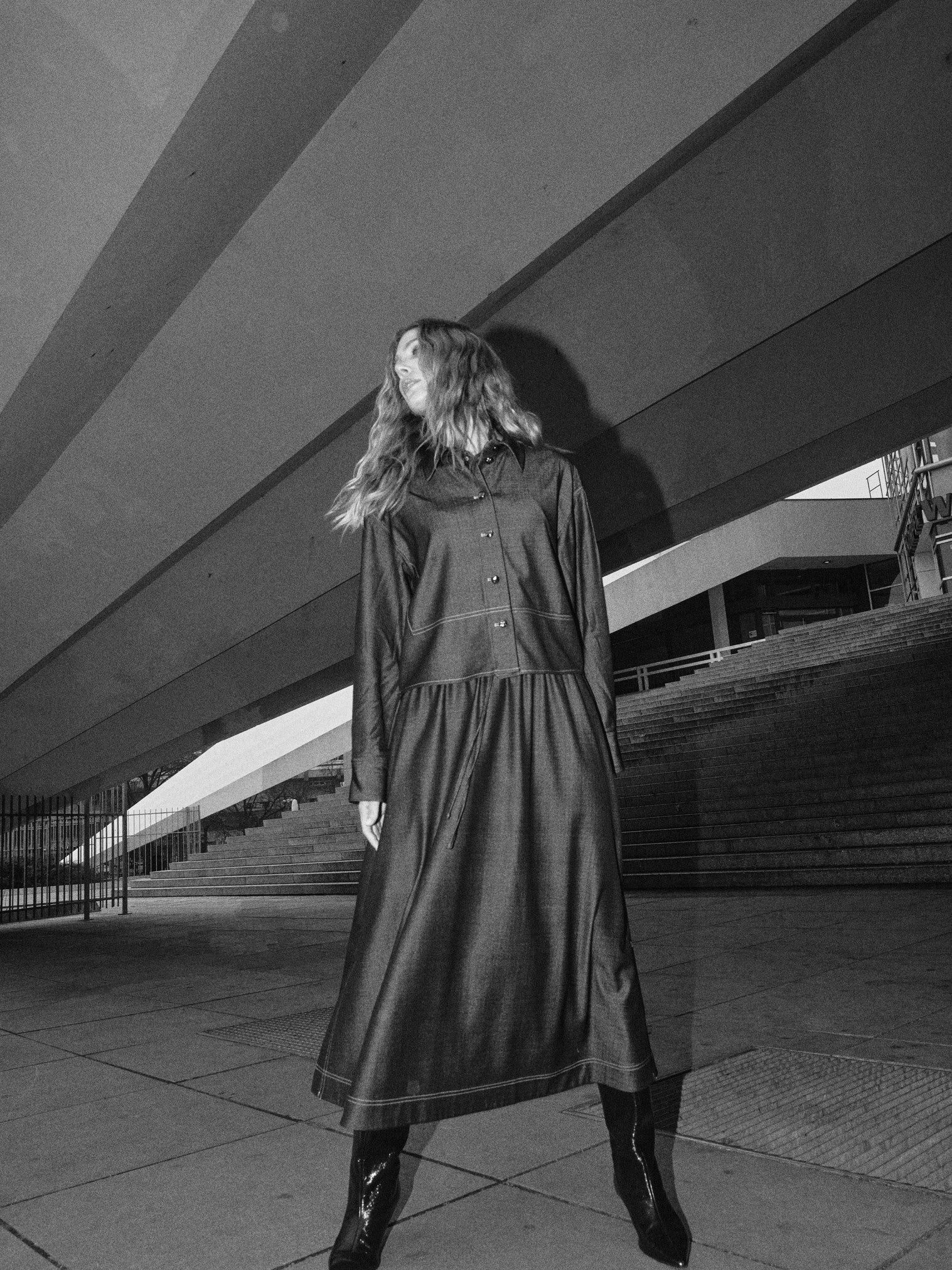 Anela Cilla denimskjorte - sort