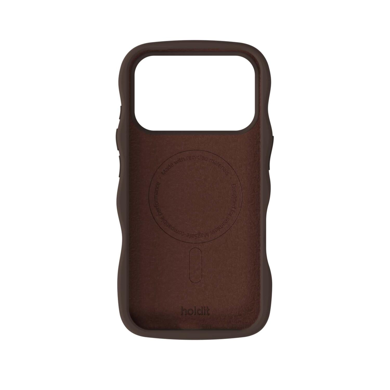 Wavy Silicone Magsafe iPhone cover – Chocolate