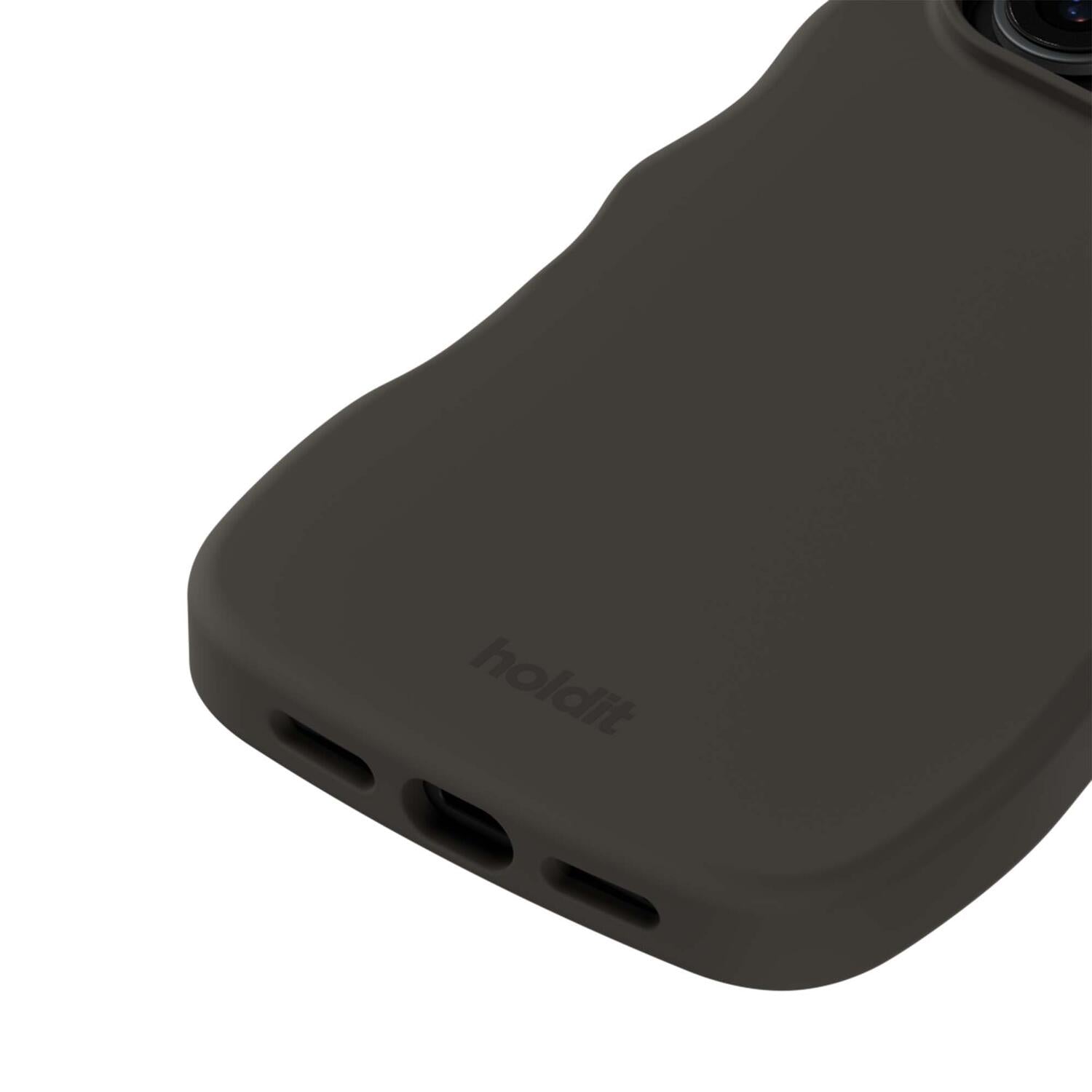 Wavy Silicone MagSafe iPhone cover – Charcoal