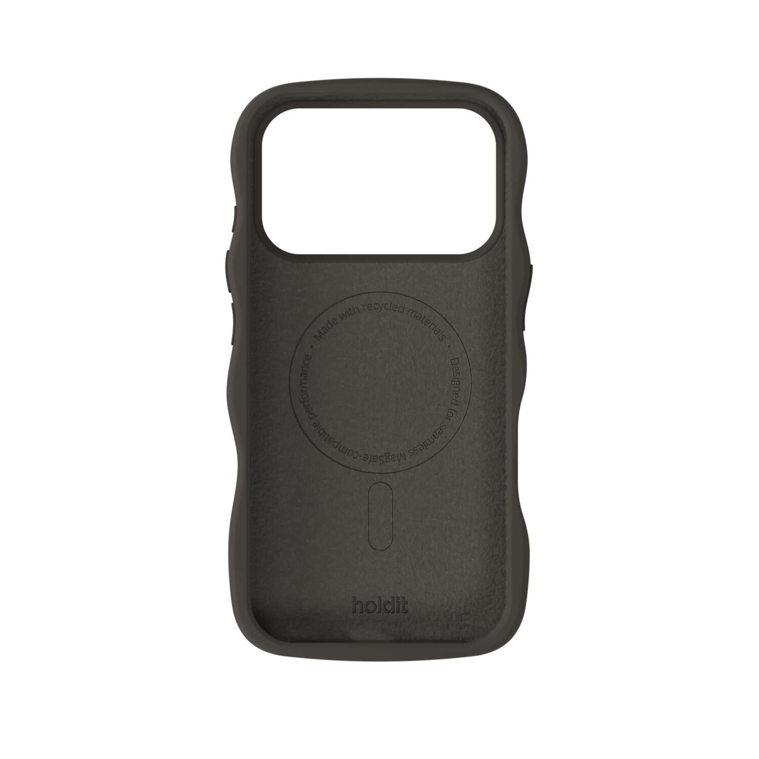 Wavy Silicone MagSafe iPhone cover – Charcoal