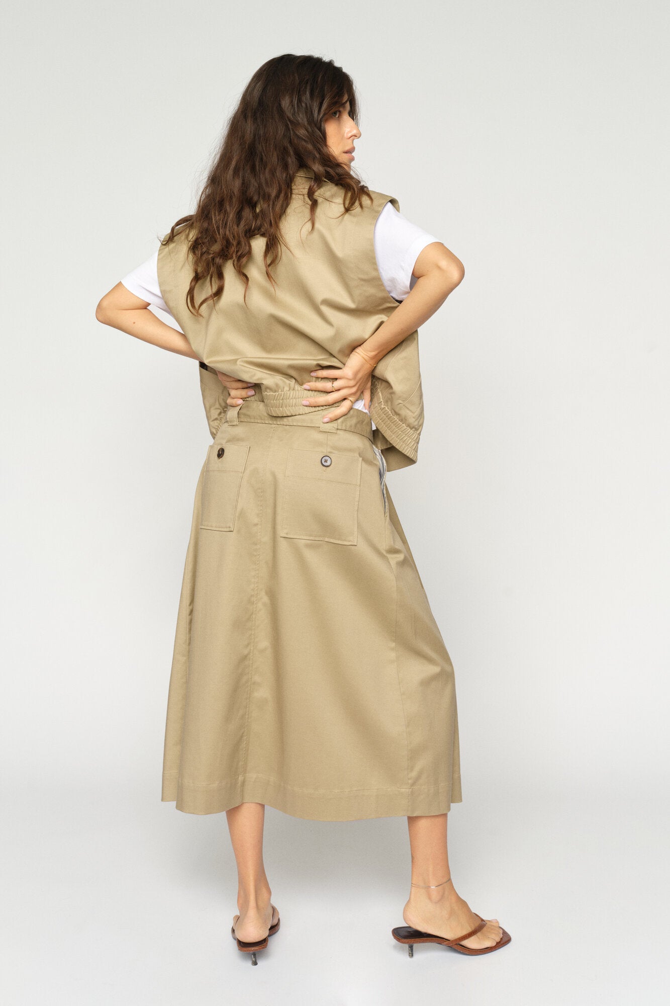 Koda Billie midi nederdel – Twill