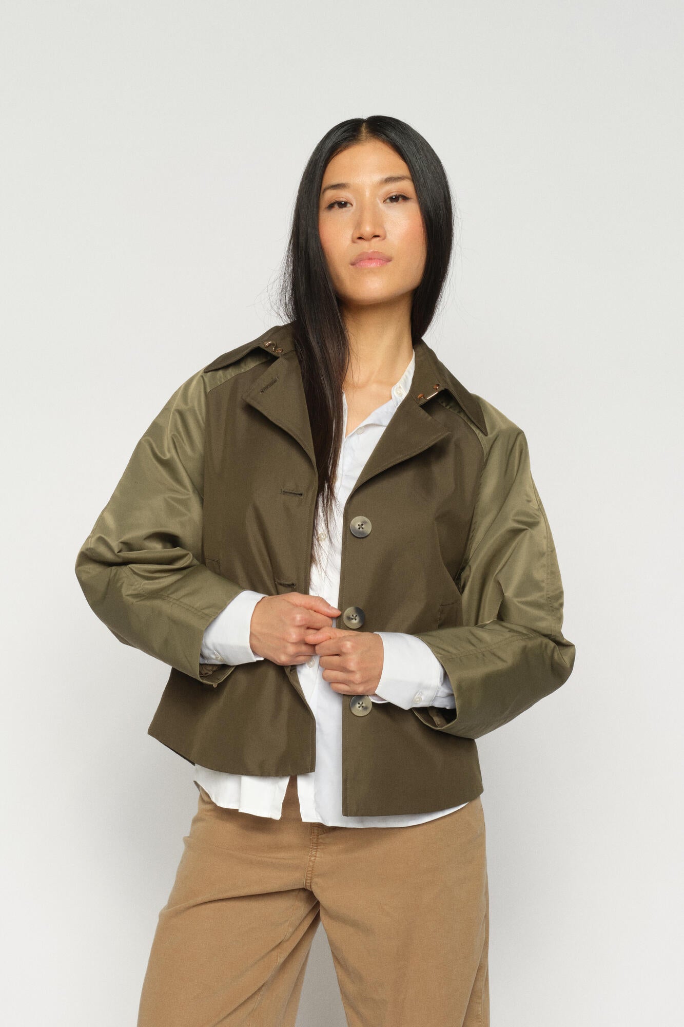 Zyla Neola trenchcoat – Olive Night