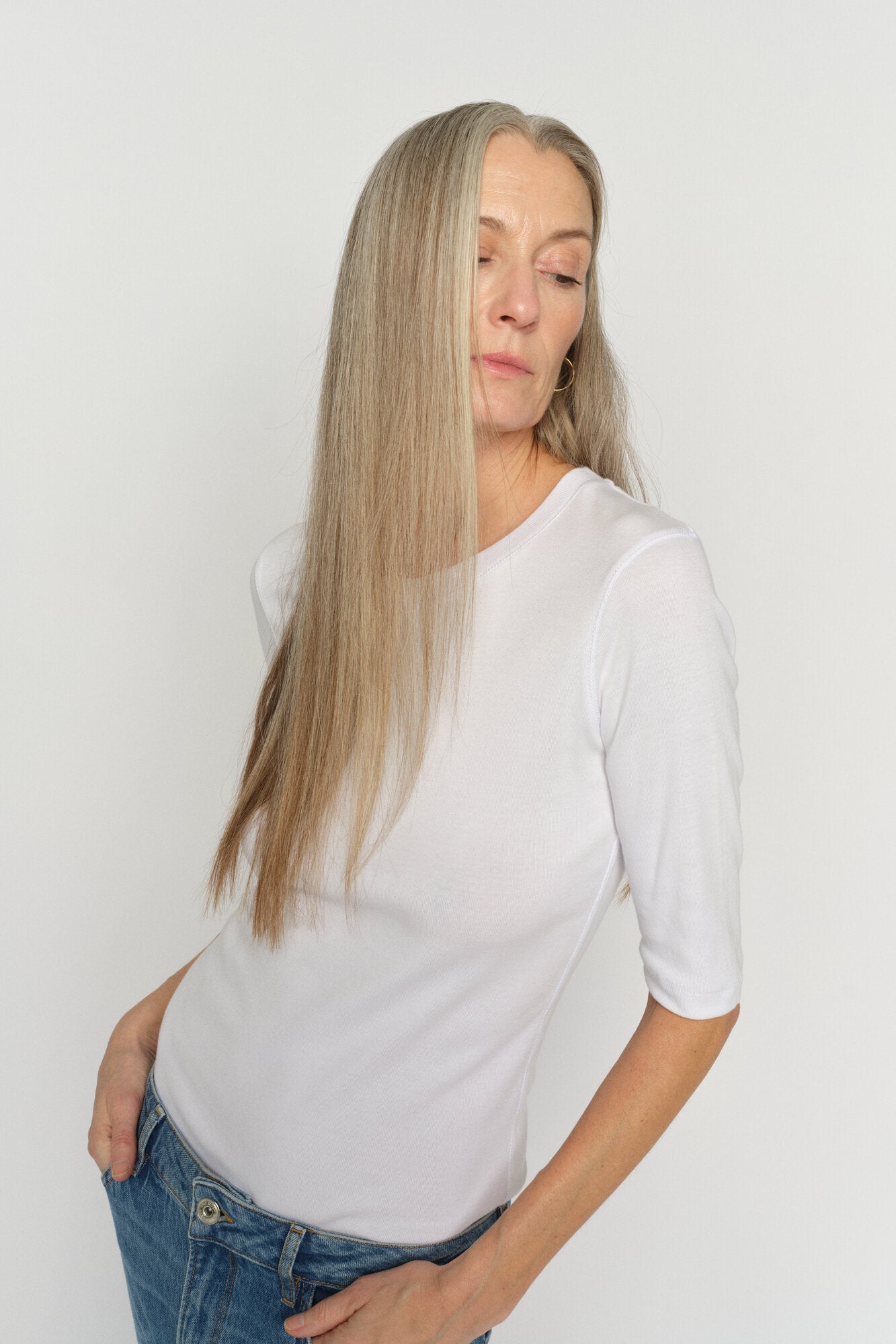 Mali 3/4 Sleeve t-shirt – hvid