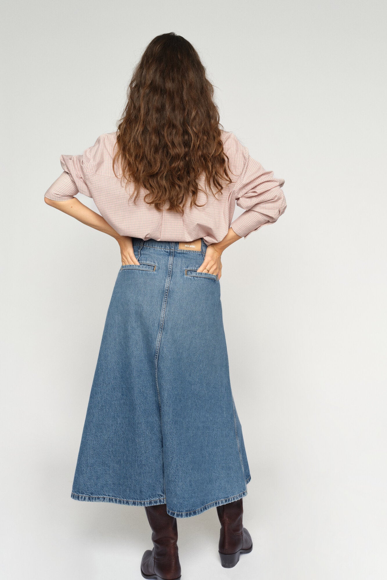 Leala denimnederdel – Mid Blue