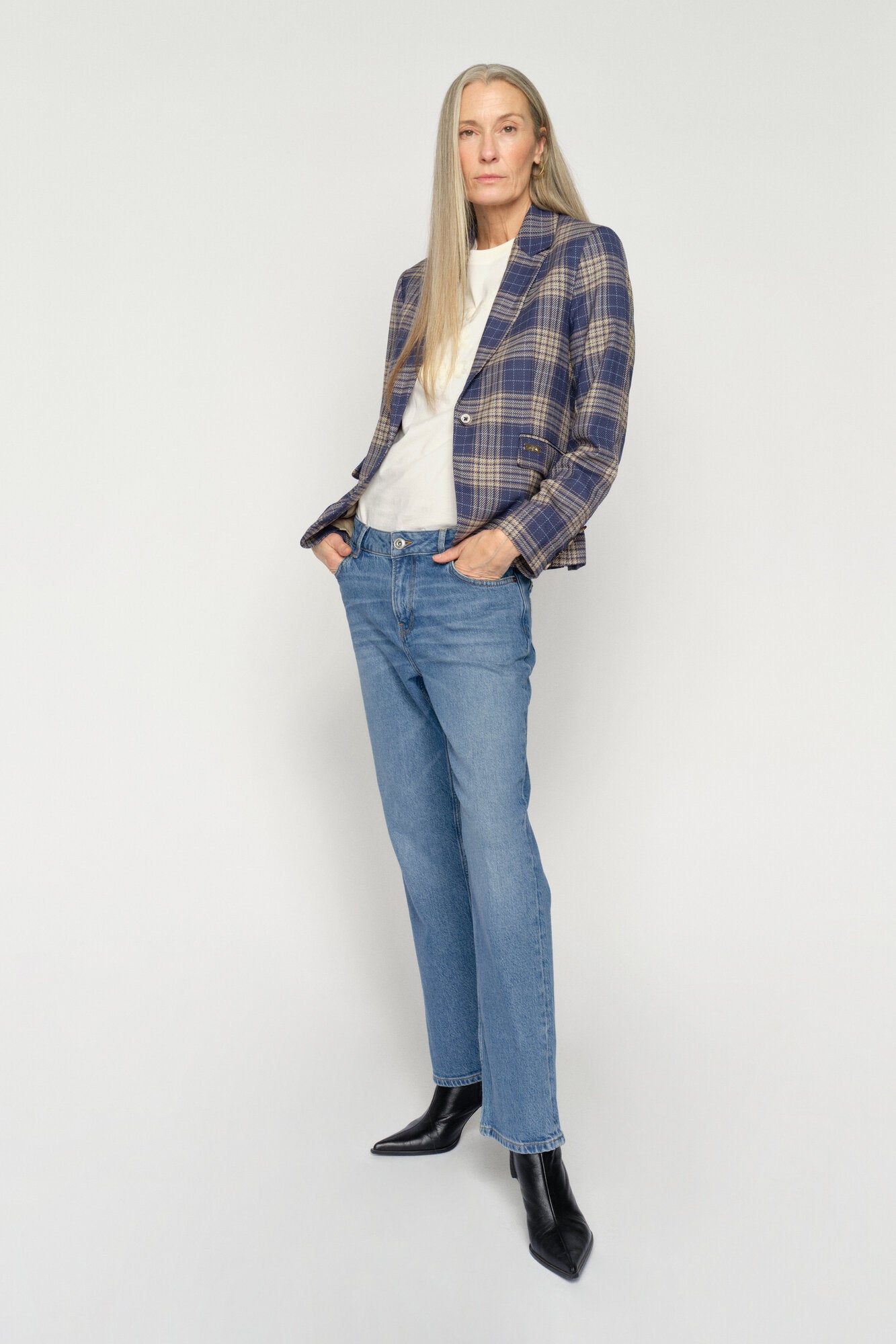 Blake Chec blazer – Crown Blue