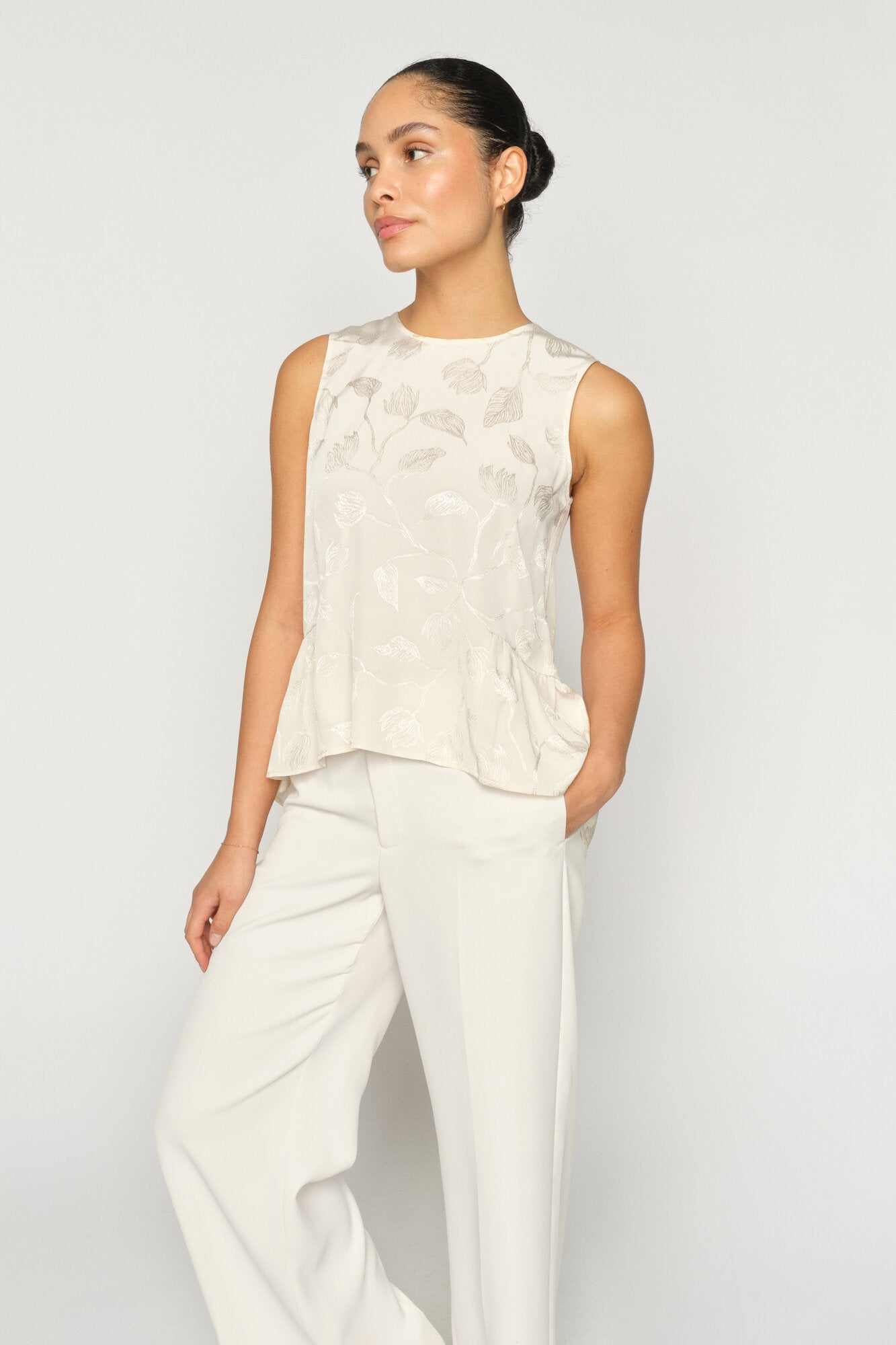 Ixo Leaf Jacq top – Ecru