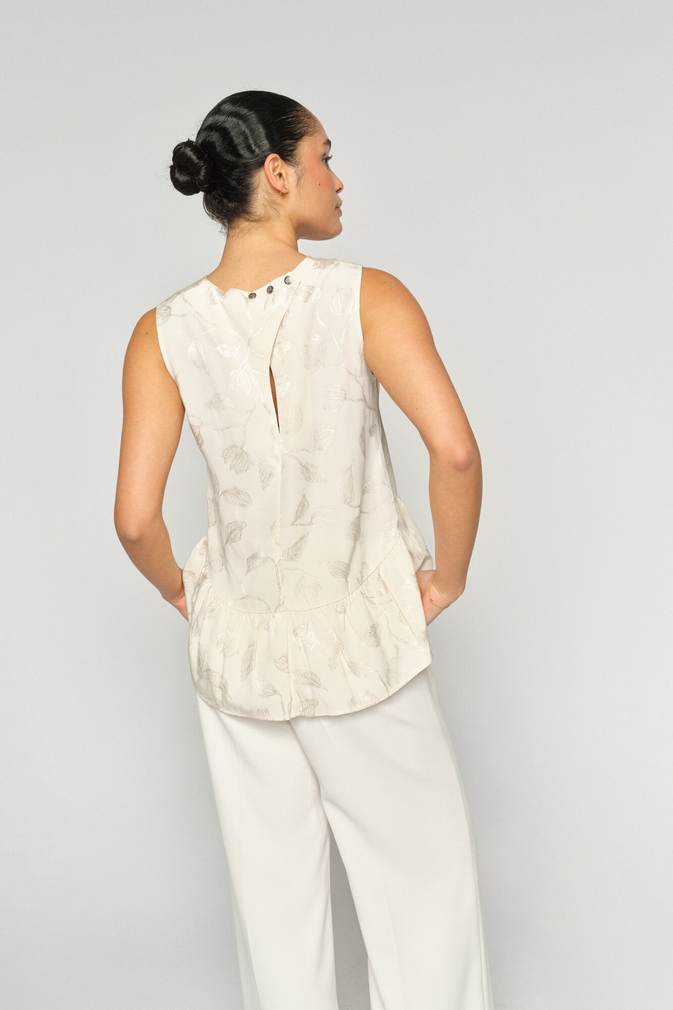 Ixo Leaf Jacq top – Ecru