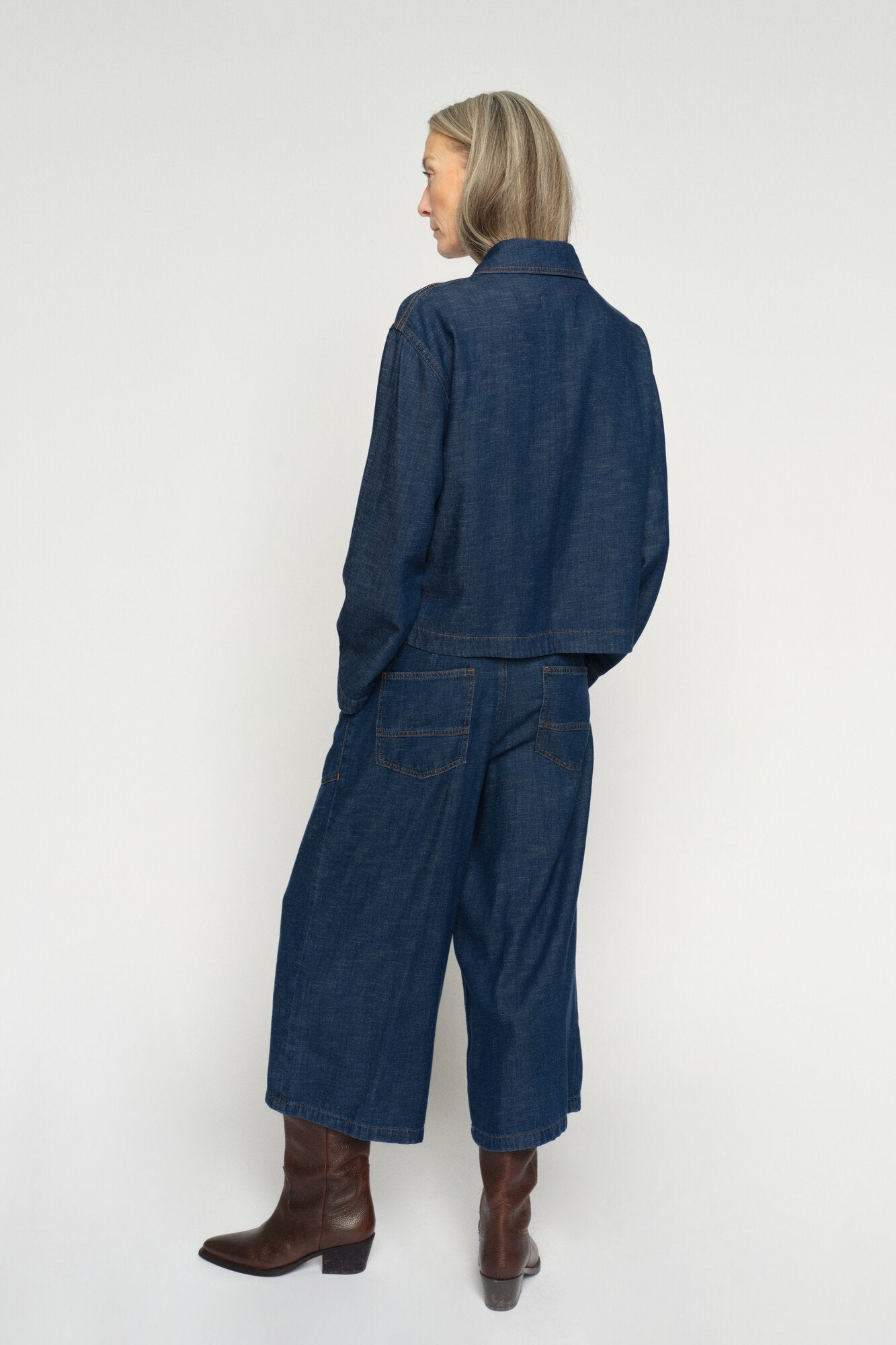 Culotte Arge jeans – mørkeblå