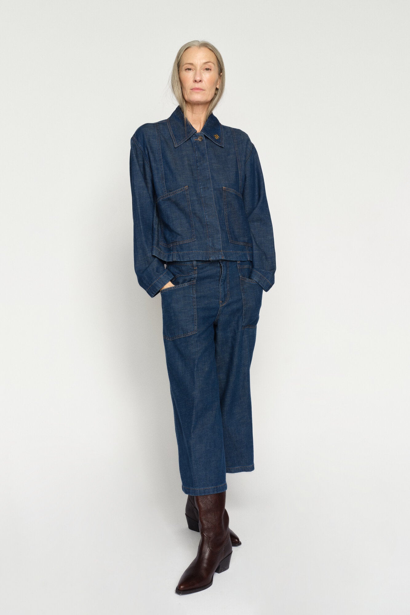 Culotte Arge jeans – mørkeblå