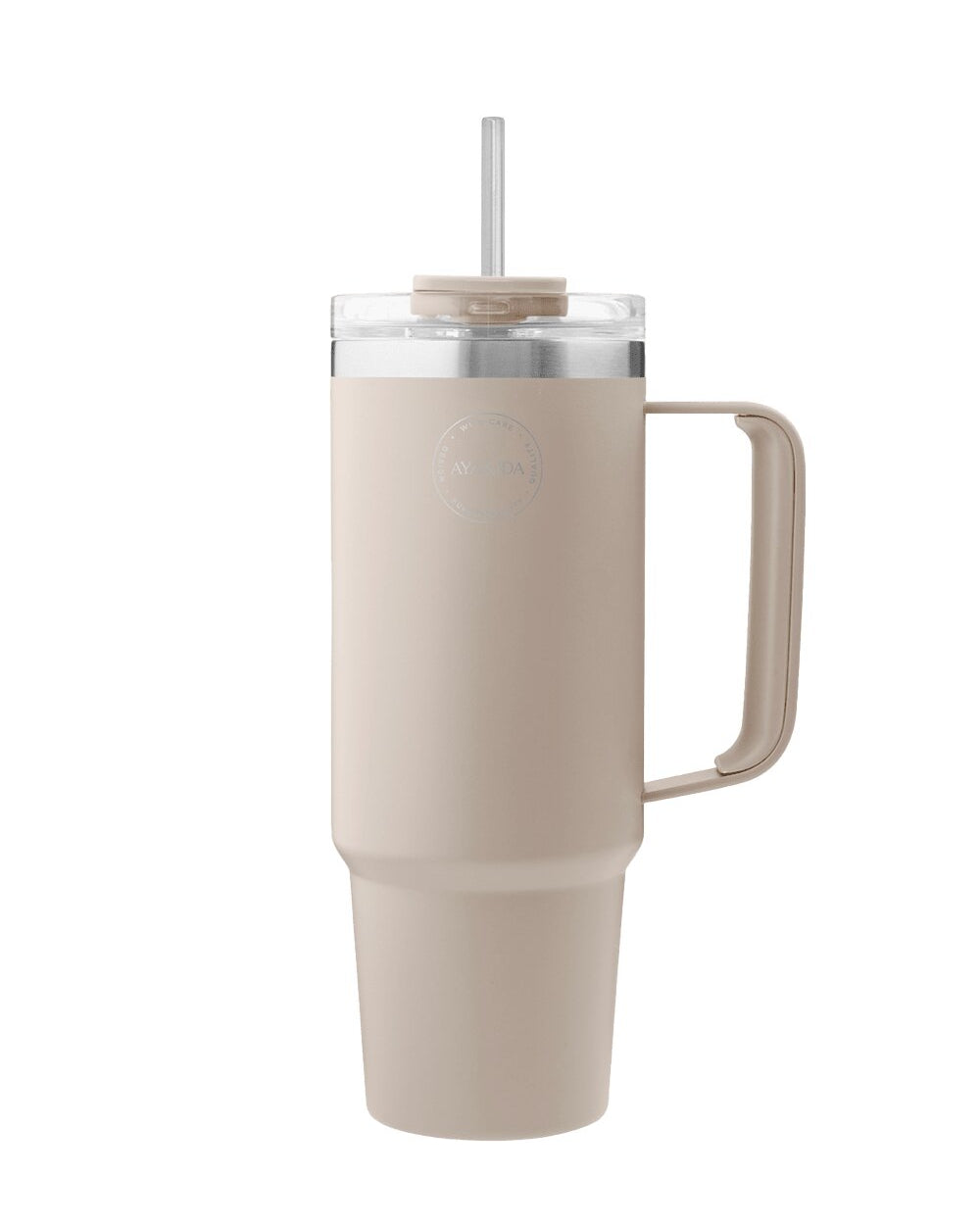 Termokop med sugerør - Cream Beige