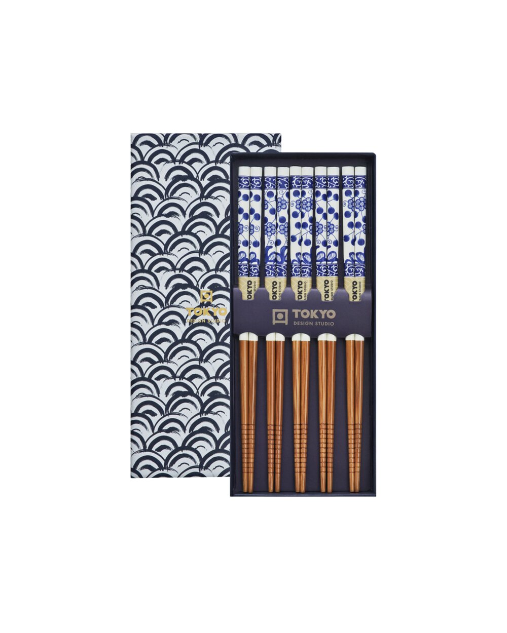 Spisepinde gavesæt, Wave Blue - 5 par