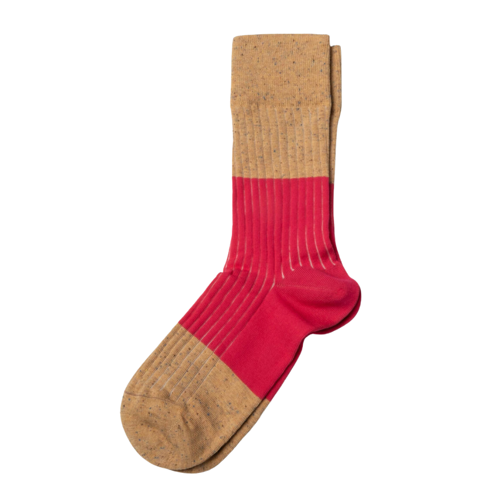 Porto strømper - Dusty Tobacco NEPS/Vibrant Pink