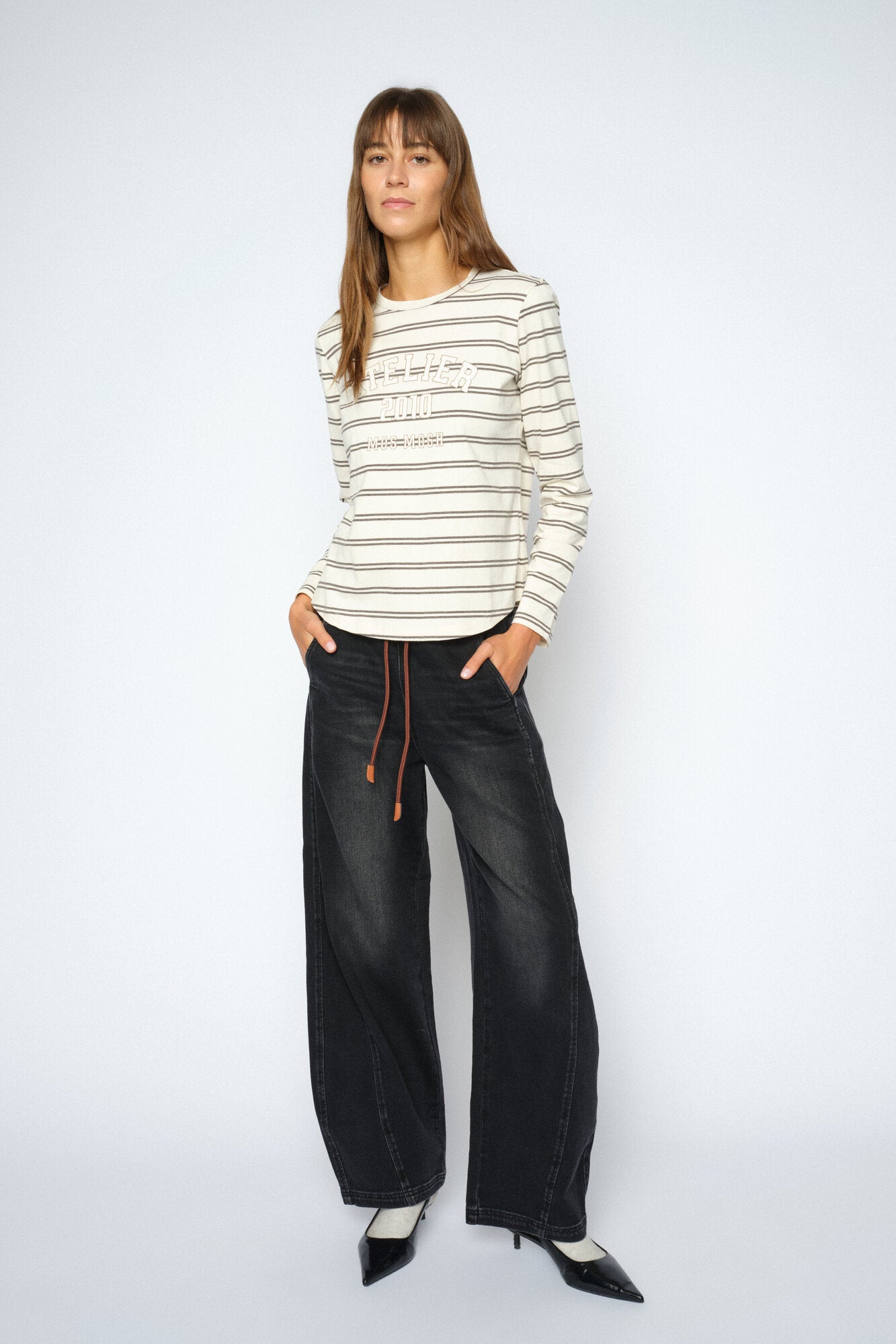 Camp Stripe langærmet t-shirt - Delicioso
