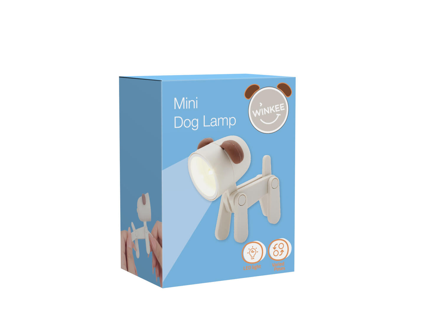 Mini Dog bordlampe - hvid/brun