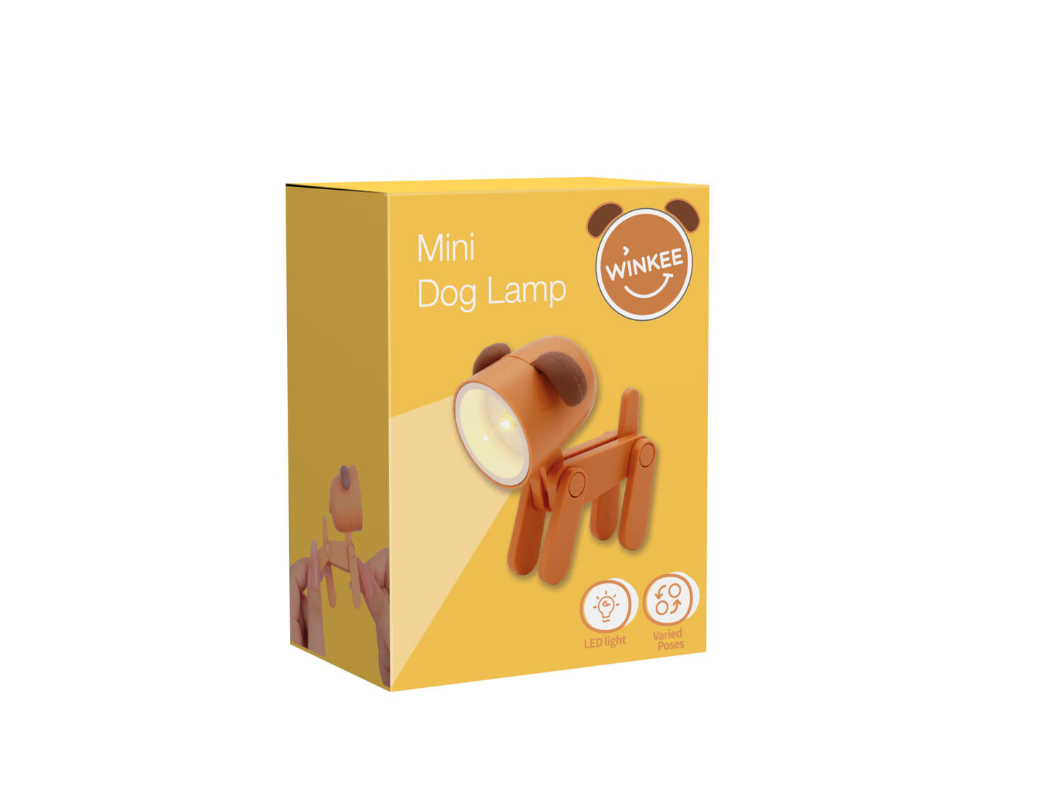 Mini Dog bordlampe - hvid/brun