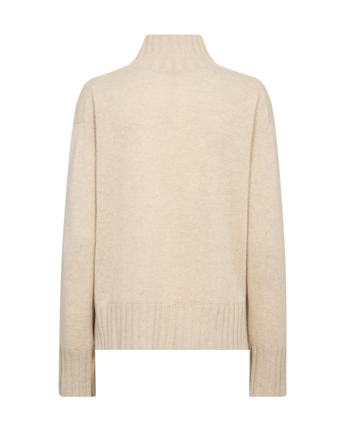 Aima Cashmere Highneck strik - Oxford Tan
