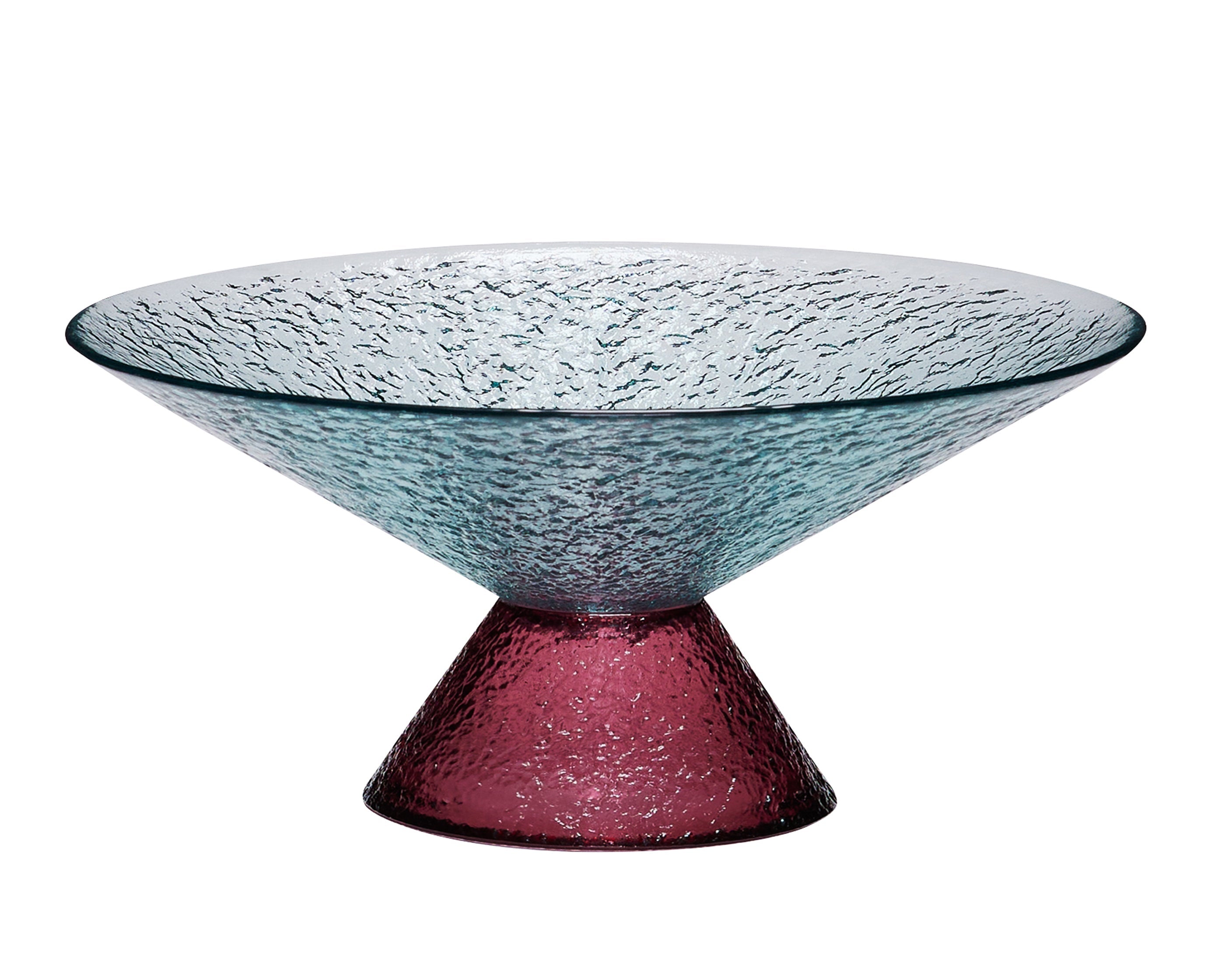 Bonbon glasskål, stor - blå/rød