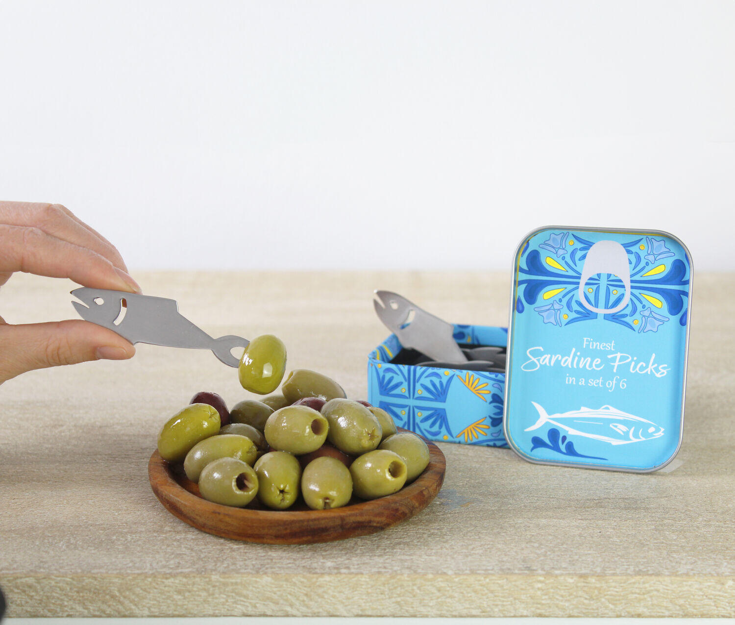 Sardin Gafler, 6 stk. - sølvfarvet