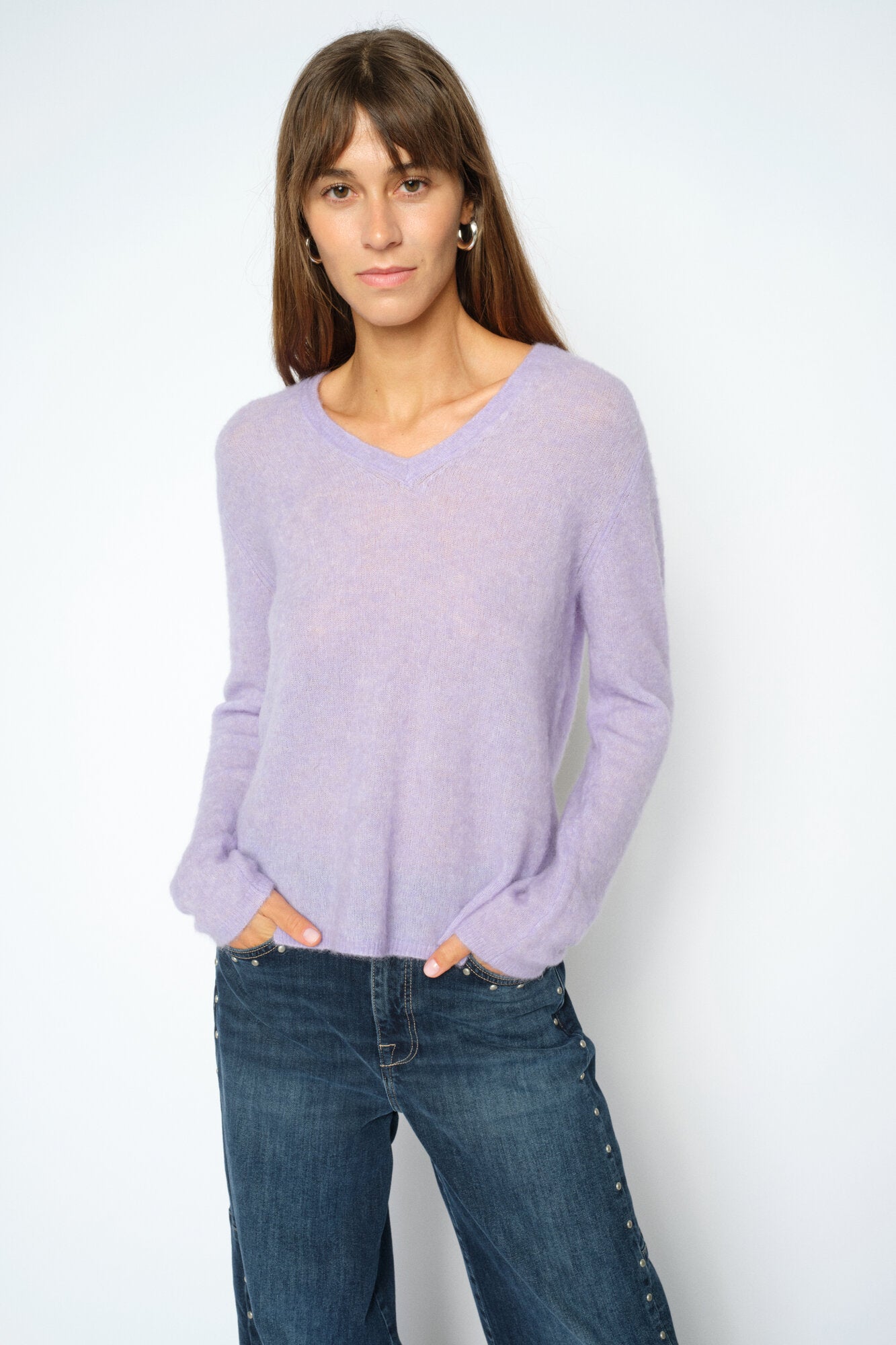 Mape Sophia V-hals strik - Violet Tulip