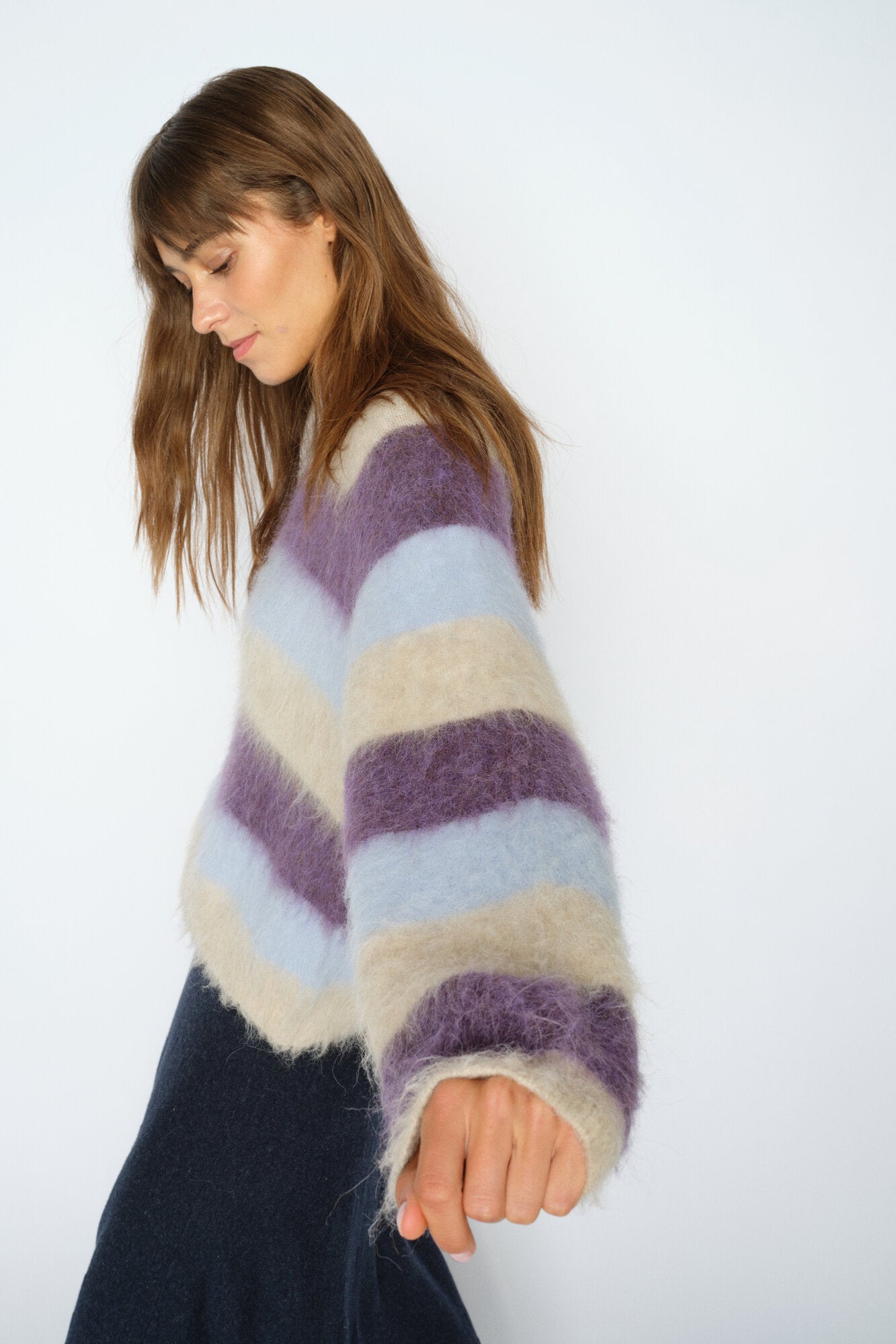 Suvi Stripe strik - Sweet Grape