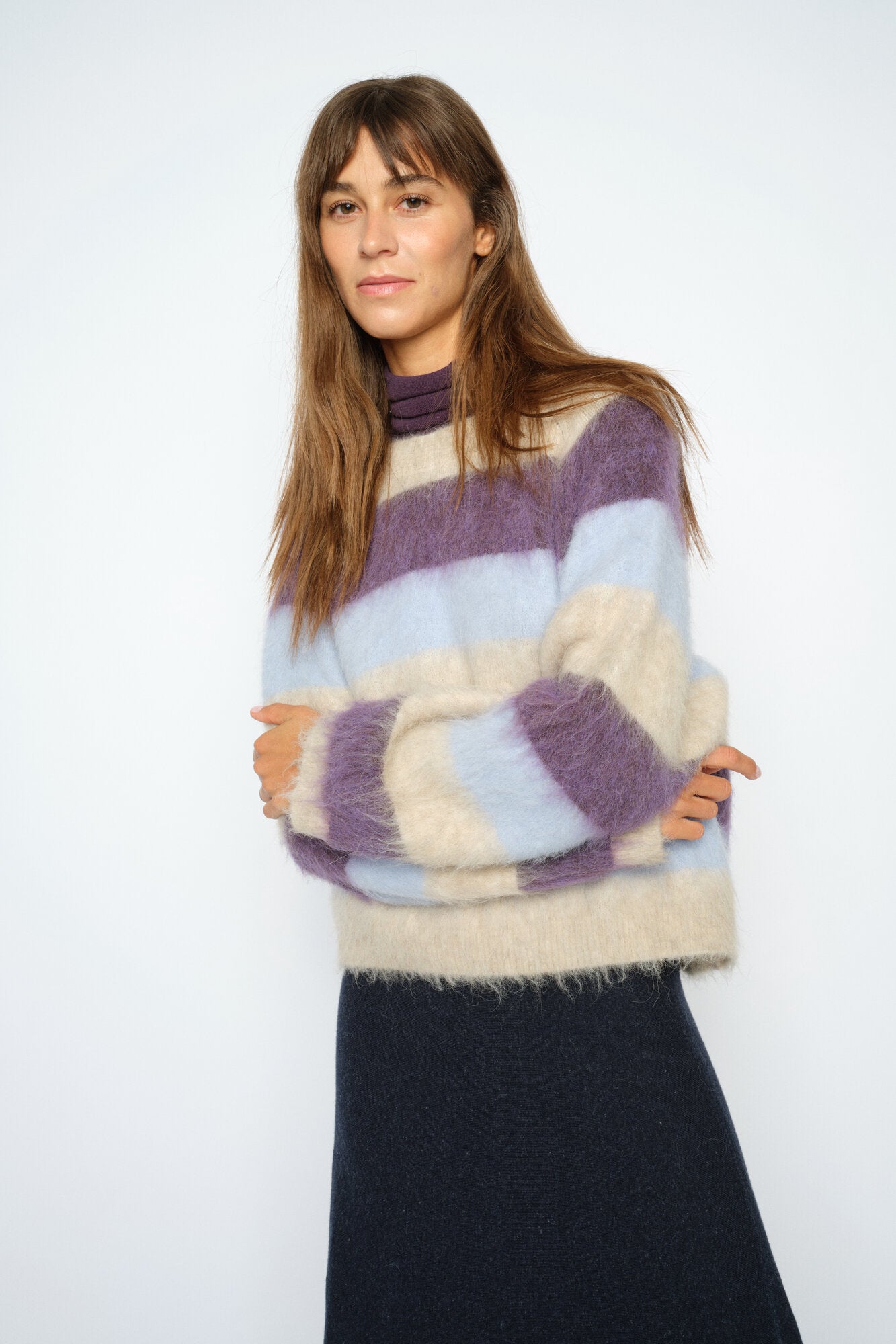 Suvi Stripe strik - Sweet Grape