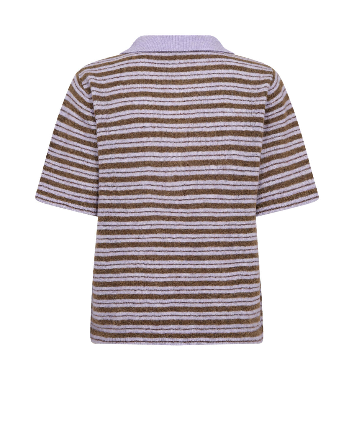Milvi Stripe strikket polotrøje - Violet Tulip