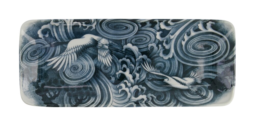 Japonism Crane middagstallerken - 14x28,5 cm.