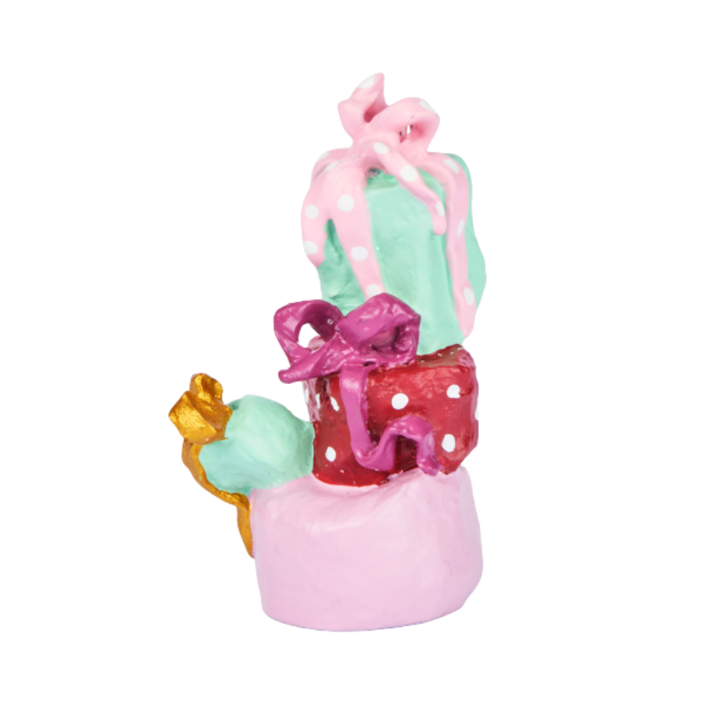 Gaver juleophæng, mini - Rosa/mønstret