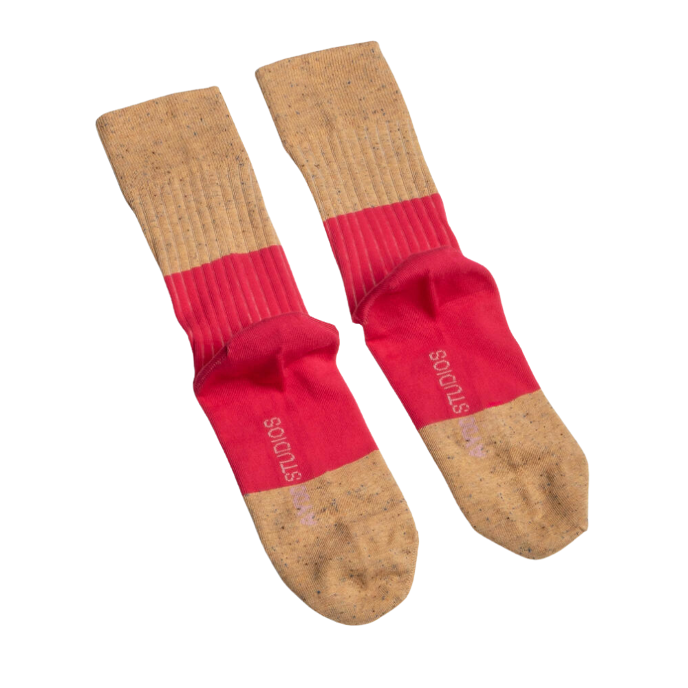 Porto strømper - Dusty Tobacco NEPS/Vibrant Pink