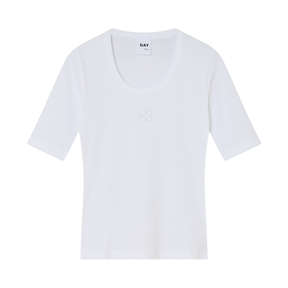 Classic Rib Fine t-shirt - 110601 Bright White