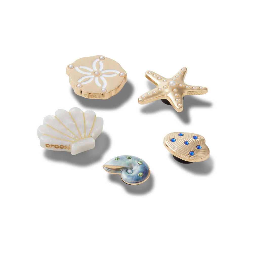 Gold Seashell charms - 5 stk