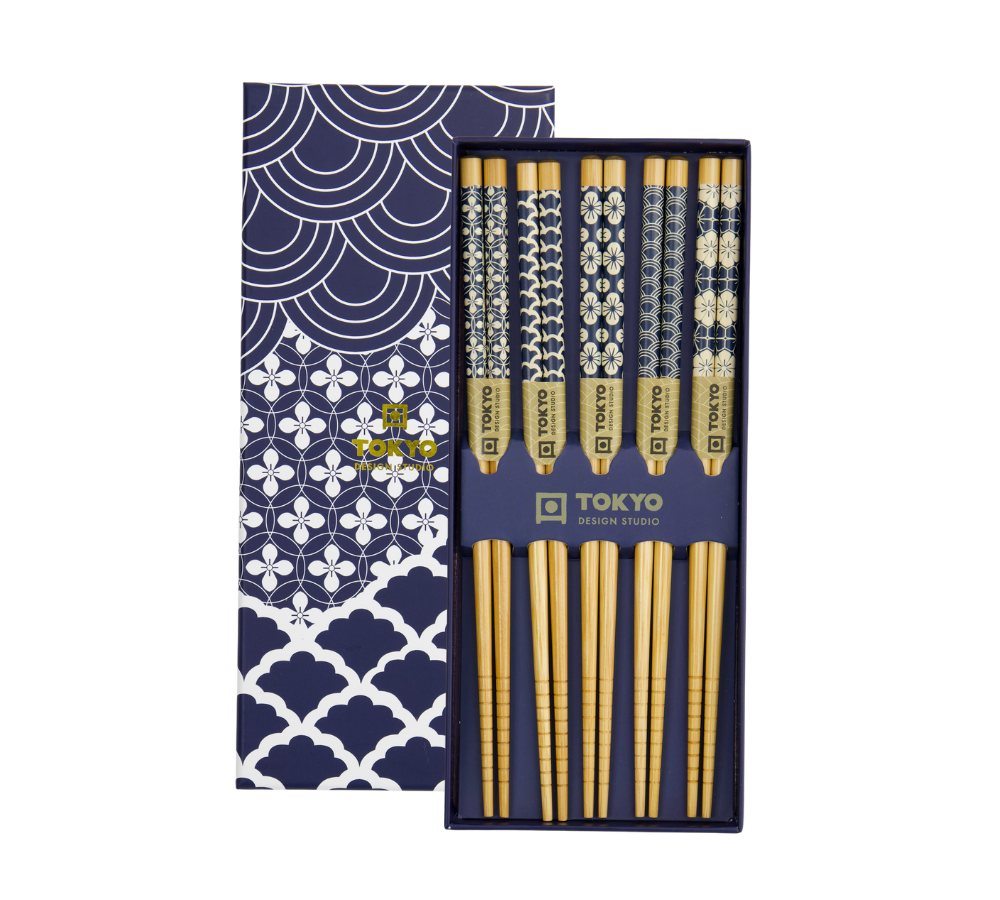 Spisepinde gavesæt, Blue Wave - 5 par