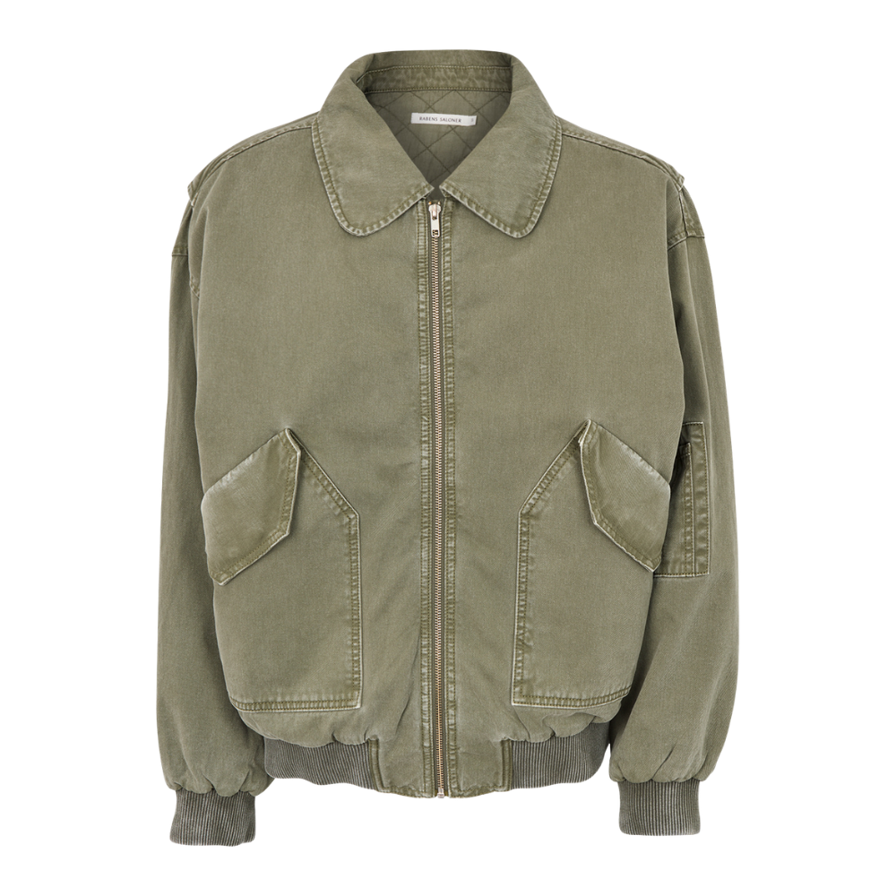 Canvas Padded Ezmira bomberjakke – Washed Sage