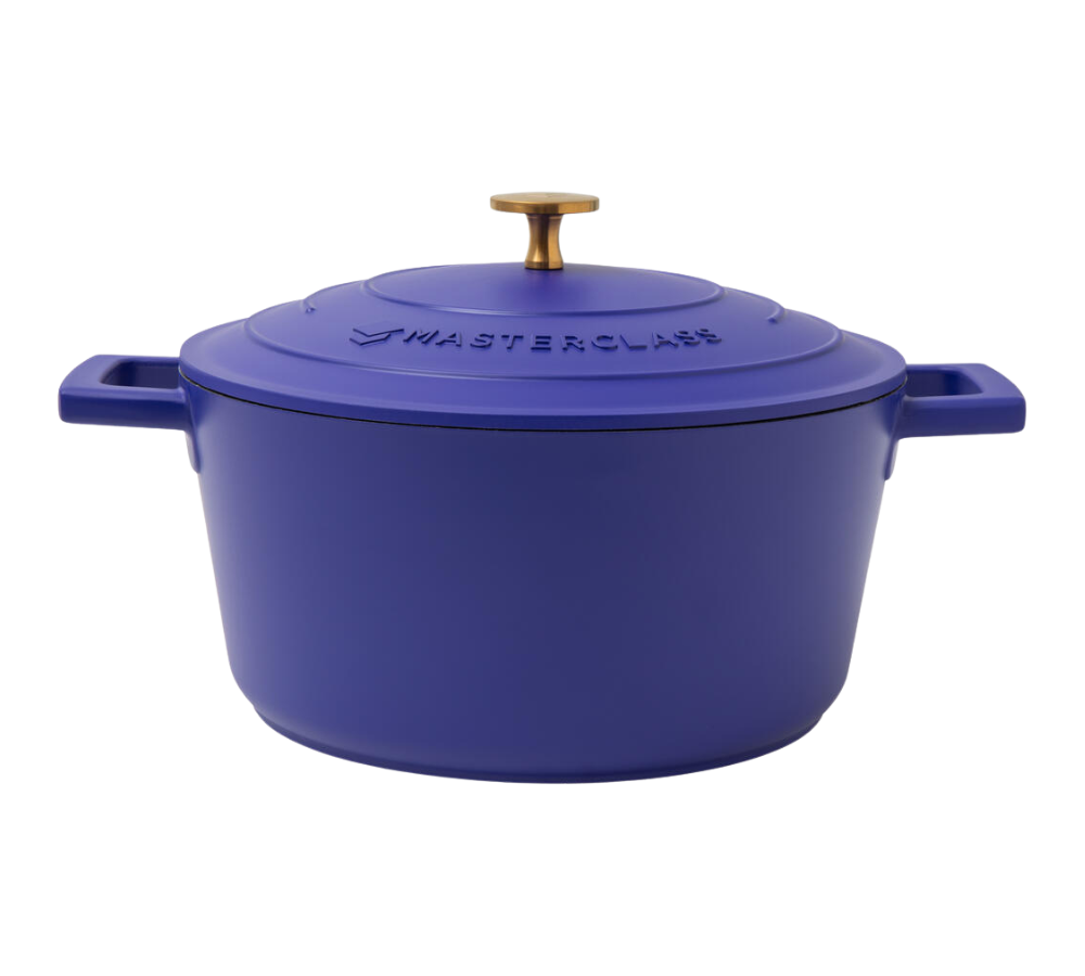 Støbt aluminiums gryde m/låg, Electric Blue - 4L