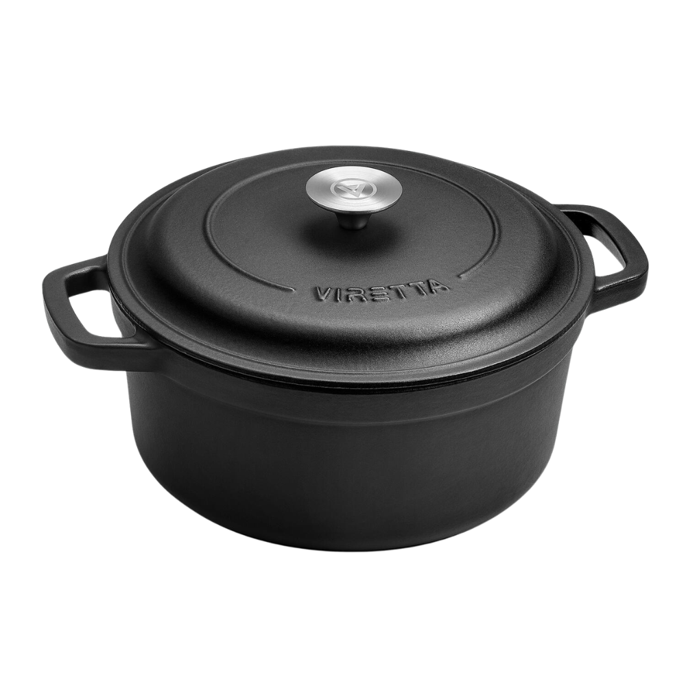 Emaljeret støbejernsgryde, Ø26 cm - Skifersort