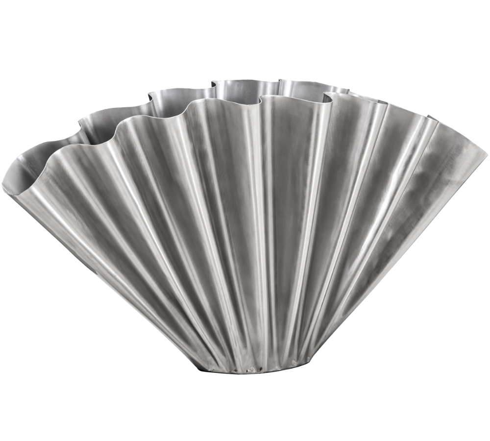 Flood vase, Børstet Sølvfinish - H30 cm