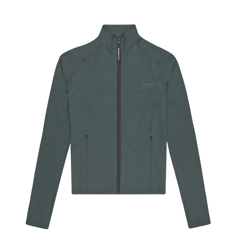 Full Zip Running top - 060 Petrol