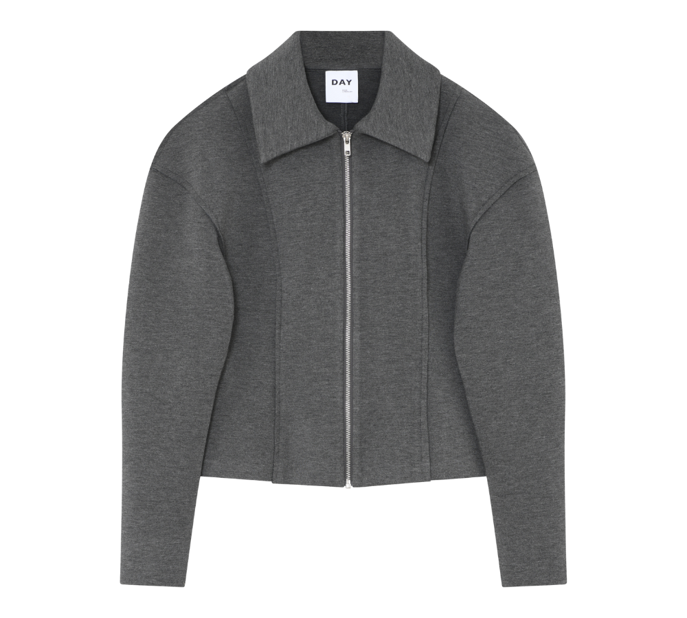 Morena Scuba cardigan - Medium Grey Melange