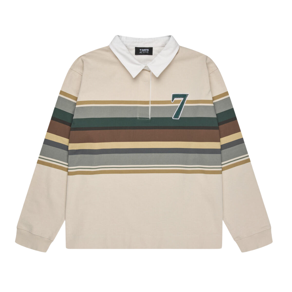 Stripes Long Sleeve polotrøje - 005 Beige