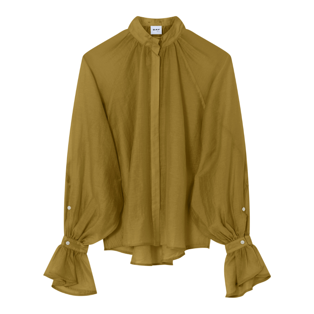 Wayo Linen Tento skjortebluse - Ecru Olive