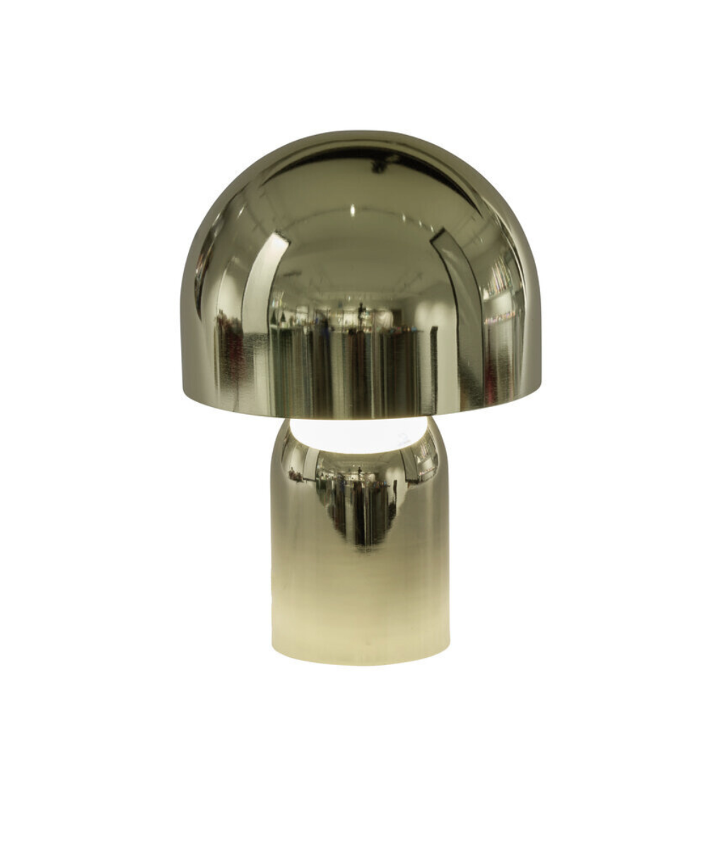 Mushroom shiny bordlampe, messing - H30cm