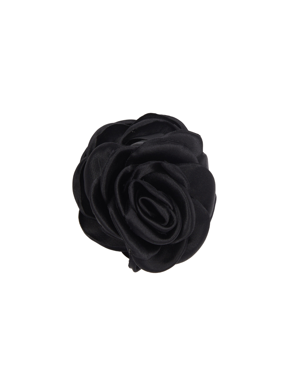 Small Satin Rose hårklemme - sort