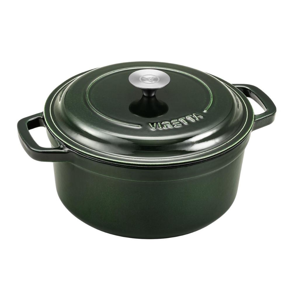 Emaljeret støbejernsgryde, Ø26 cm - Mosgrøn